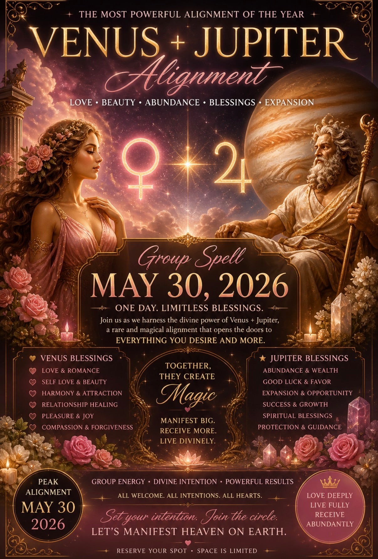 Venus + Jupiter + New Moon Alignment | May 30 | Group Spell